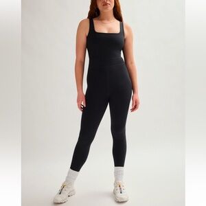 Girlfriend Collective Black Luxe Paneled Unitard
